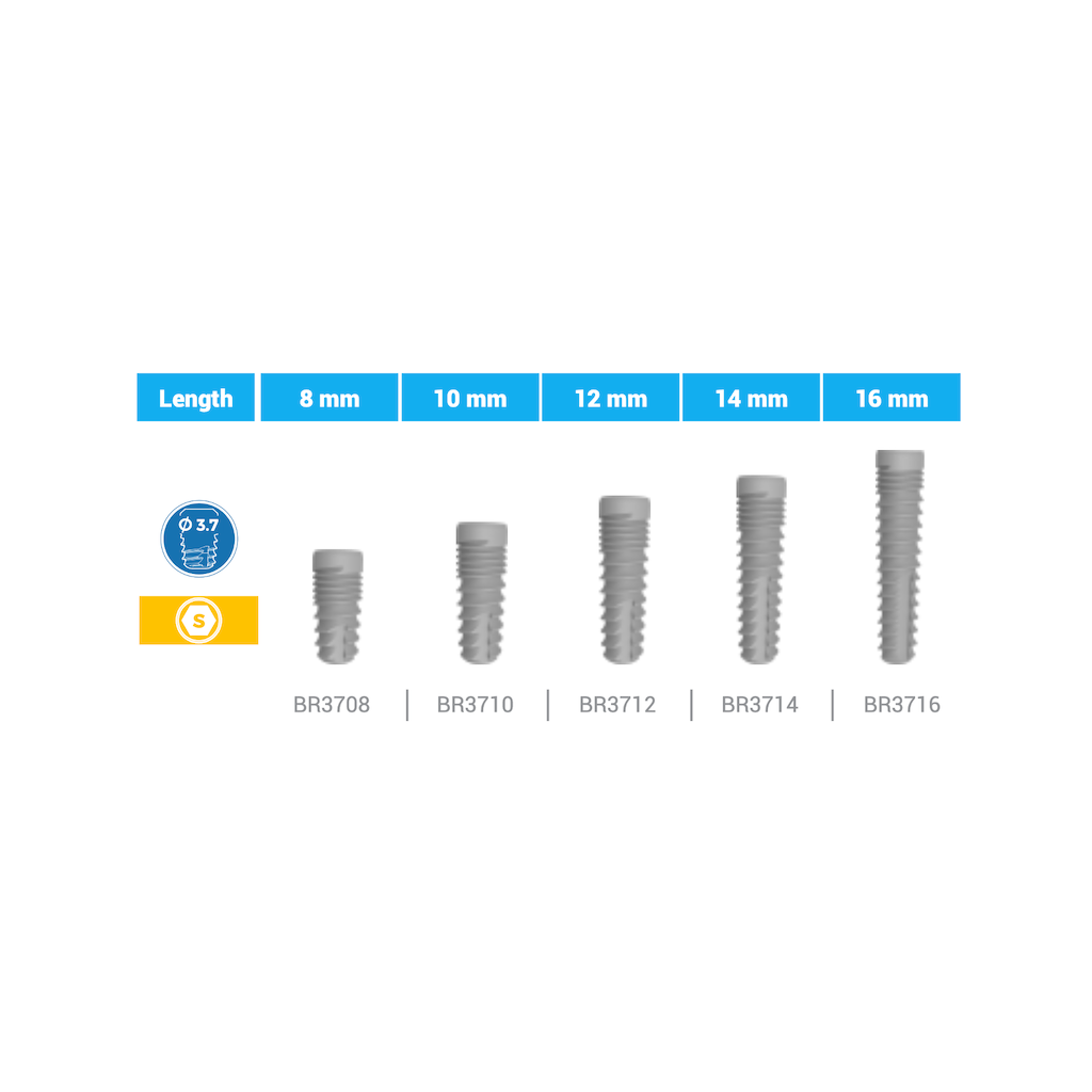 Bone Level Implant Standard 3.7 x 10 mm BioInfinity - BR3710