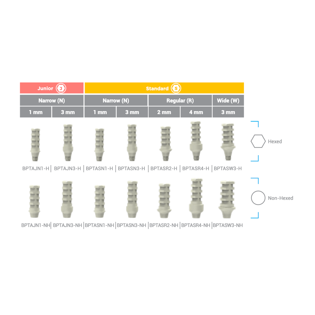 Temporary Abutment PEEK Standard Narrow Hexed 3 mm BioInfinity - BPTASN3-H