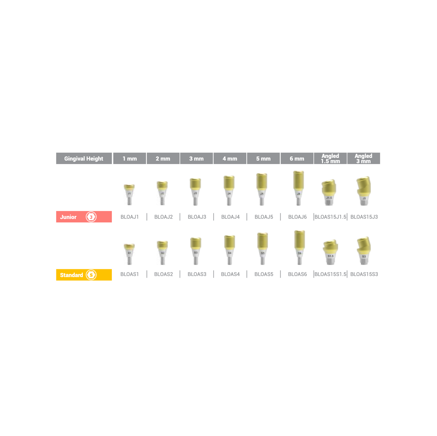 BioLoc Abutment Standard 2 mm BioInfinity - BLOAS2