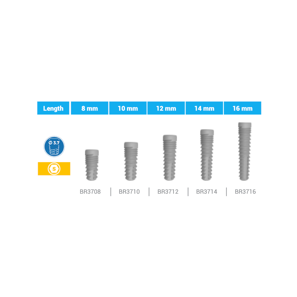 Bone Level Implant Standard 3.7 x 12 mm BioInfinity - BR3712