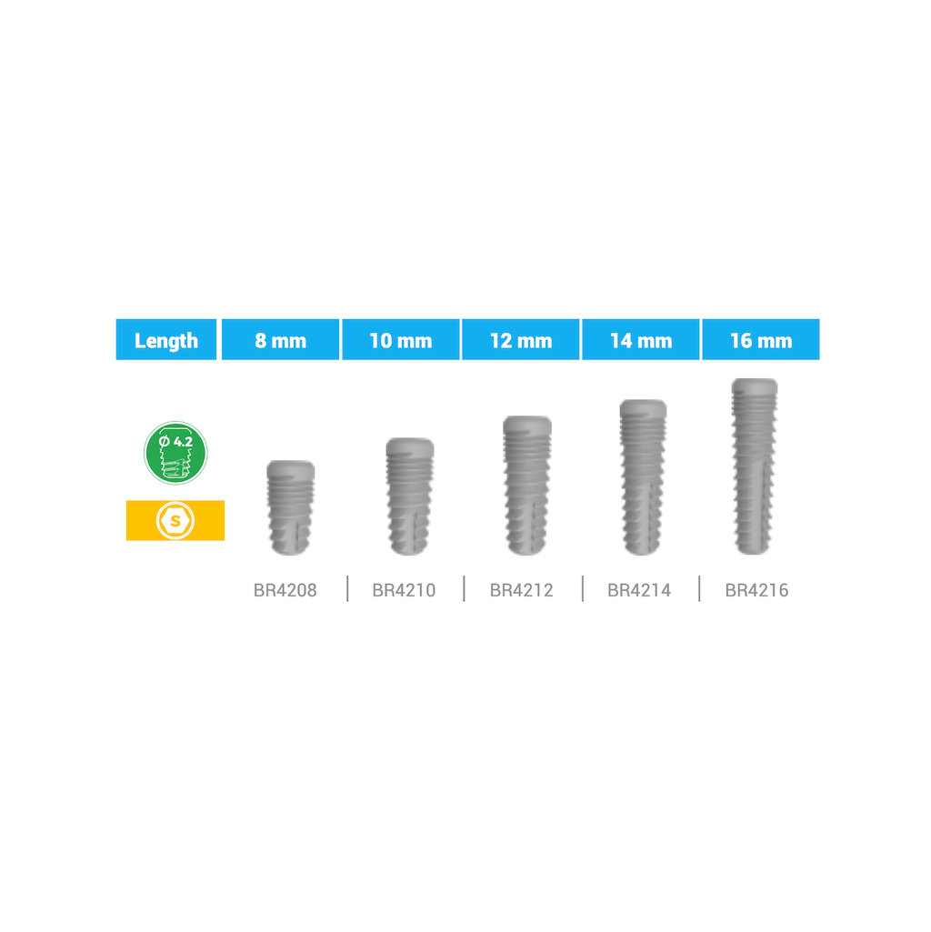 Bone Level Implant Standard 4.2 x 12 mm BioInfinity - BR4212