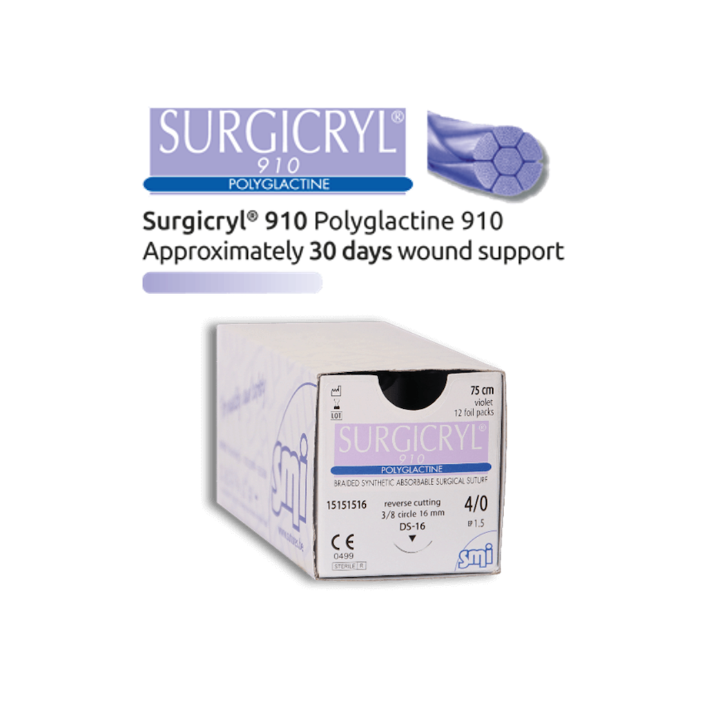 AVPMedTech-SMI-Sutures-resorbable-Surgicryl-910-Multifilament-tresse-enduit